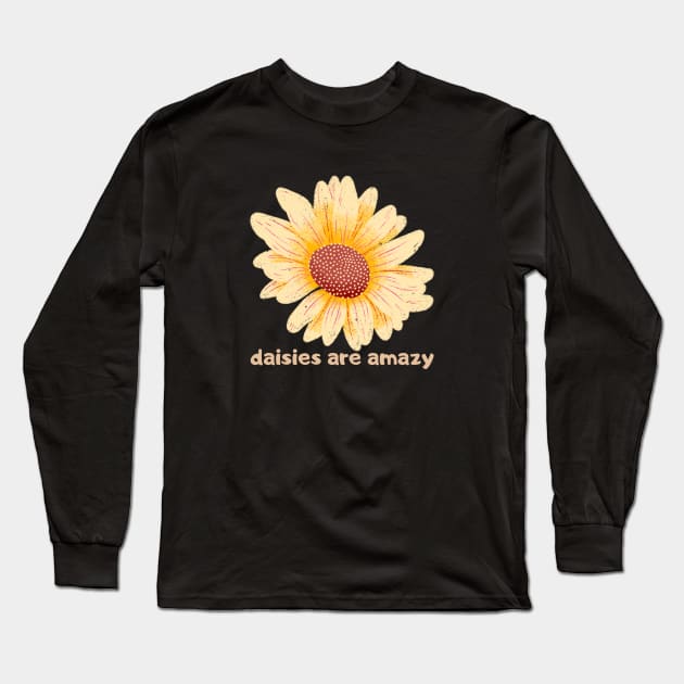 Daisies Minimalist Retro Flora Vintage Since Established Long Sleeve T-Shirt by Flowering Away